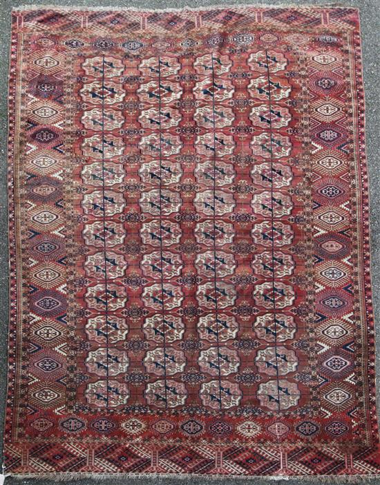A Bokhara rug, 8ft 8in by 6ft 8in.